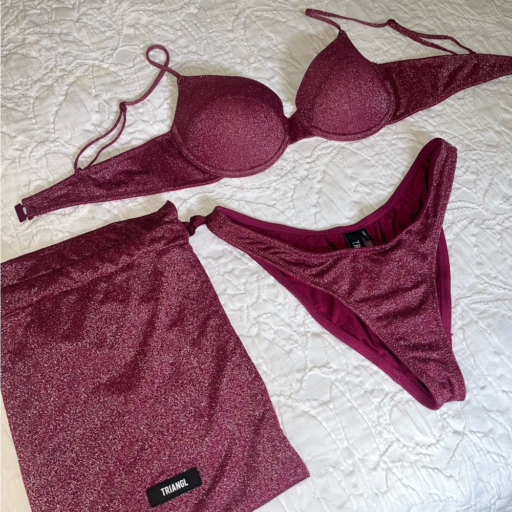 Triangl Macia Grape Sparkle Bikini Set M